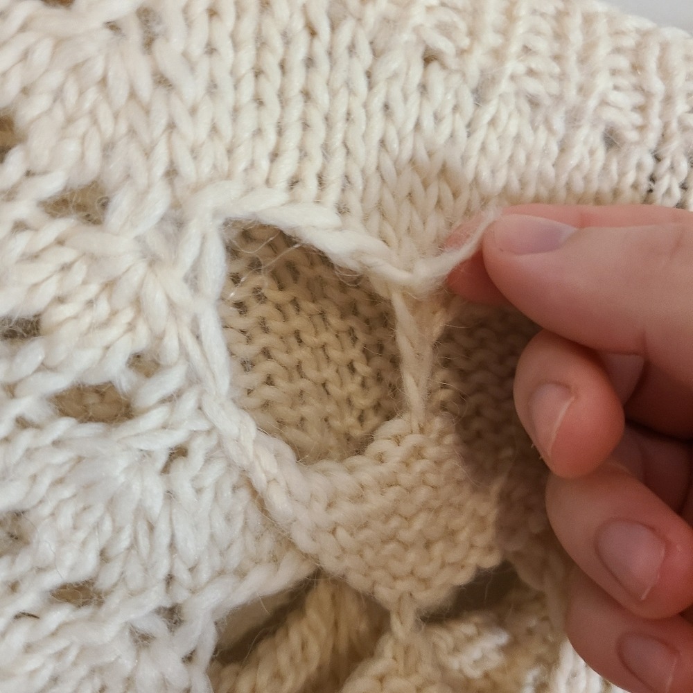 Funktional Cream Wool Alpaca Blend Open‎ Knit Sweater Small - Picture 5 of 8